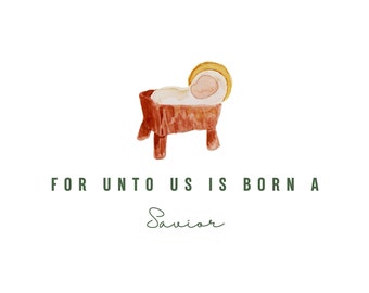 For Unto Us is Born a Savior Christmas Printable