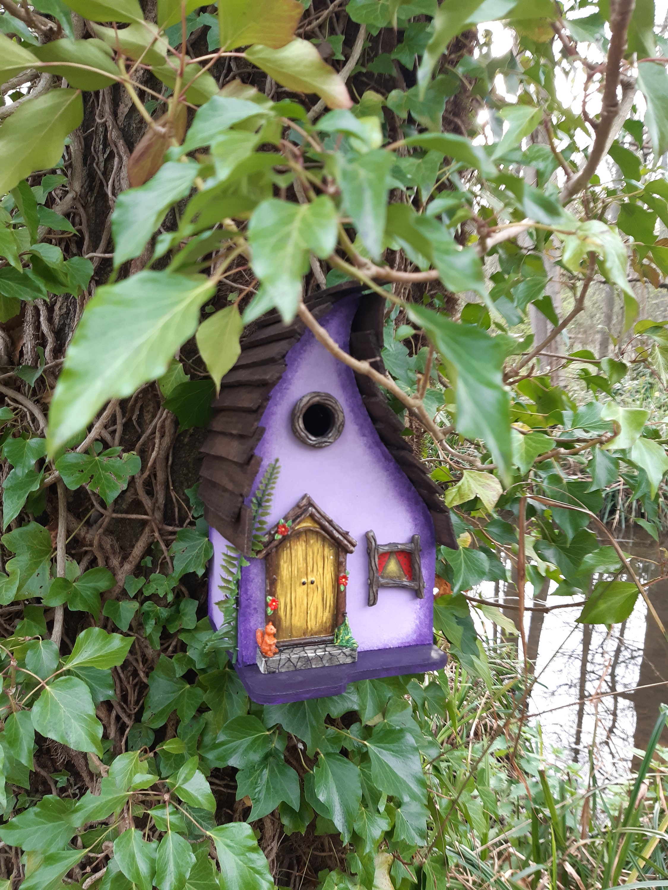 Fairy House Styled Bird House, Nesting Box, Hand Painted Gifts for Garden  Lovers, Green Bird Box, Birthday Gifts, Outdoor Garden Decoration 