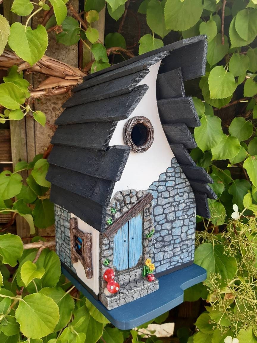 Fairy House Styled Bird House, Nesting Box, Hand Painted Gifts for Garden  Lovers, Green Bird Box, Birthday Gifts, Outdoor Garden Decoration 