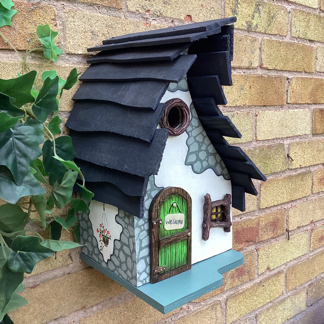 Charming Hand Painted Bird Box Fairy Bird House Wooden Bird Etsy