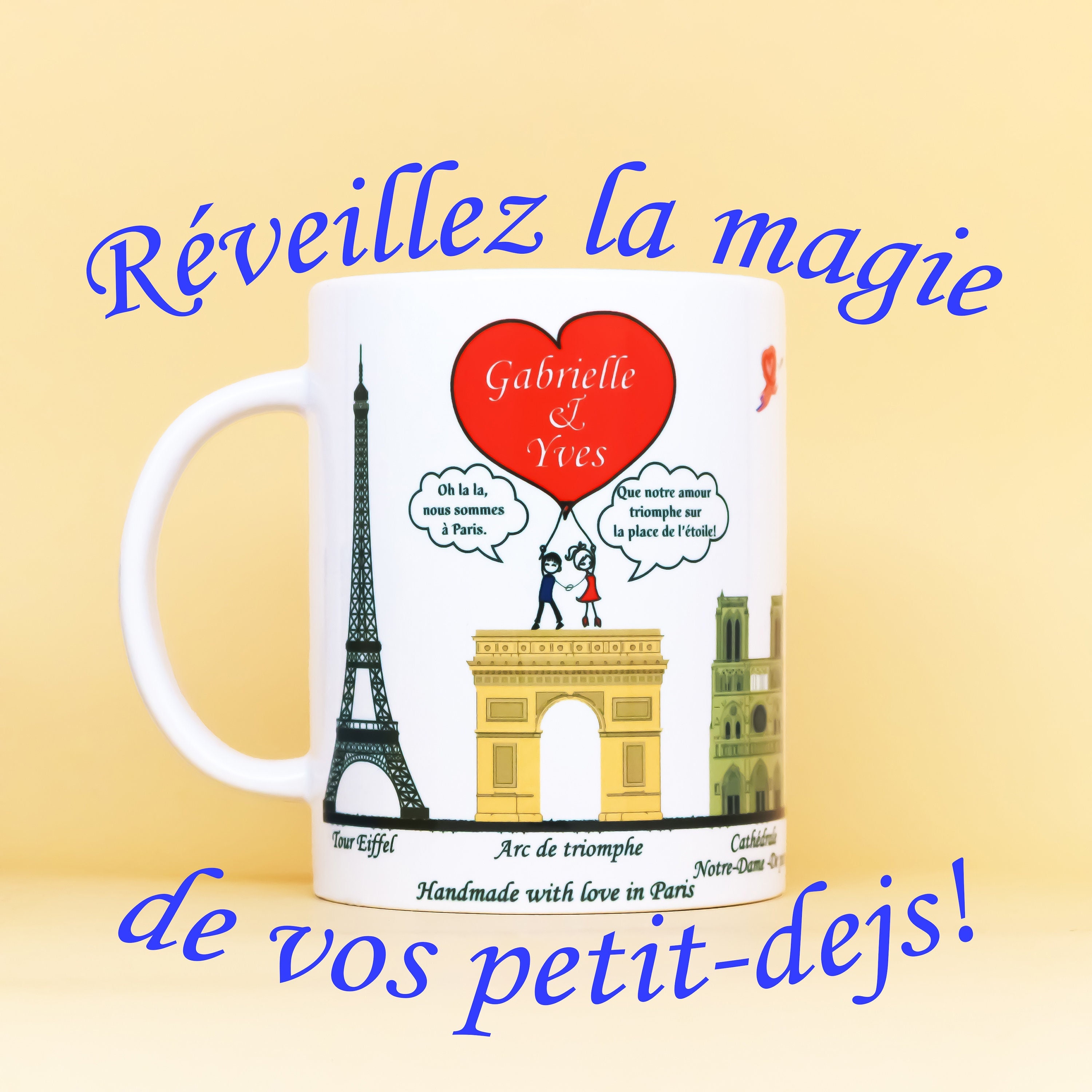 Cadeau Tasse Parisienne Brillante Personnalisable Pour Amoureux, Fête, Anniversaire, Mariage, Saint 