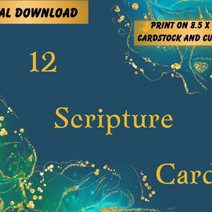 12 cartões de versículos bíblicos, cartões inspiradores, cartões de escrituras, incentivo e motivação, cartões de oração