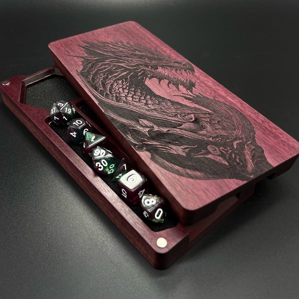 Custom D&D Dice Box | Personalized | USA Made| RPG Dice Tray | Miniature Storage | Dice Box | Dice Storage | Tablet/Phone Stand