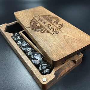 Micro Dominions - D&D Dice Chest | Personalized | USA Made| RPG Dice Tray | Miniature Storage | Dice Box | Dice Storage | Tablet/Phone Stand