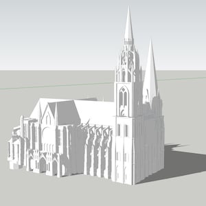 STL file for 3D printer - Cathedral of Chartres, France