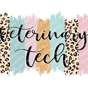 Veterinary Tech Sublimation Transfer |  Brushstrokes Leopard Print | Ready to Press Transfer