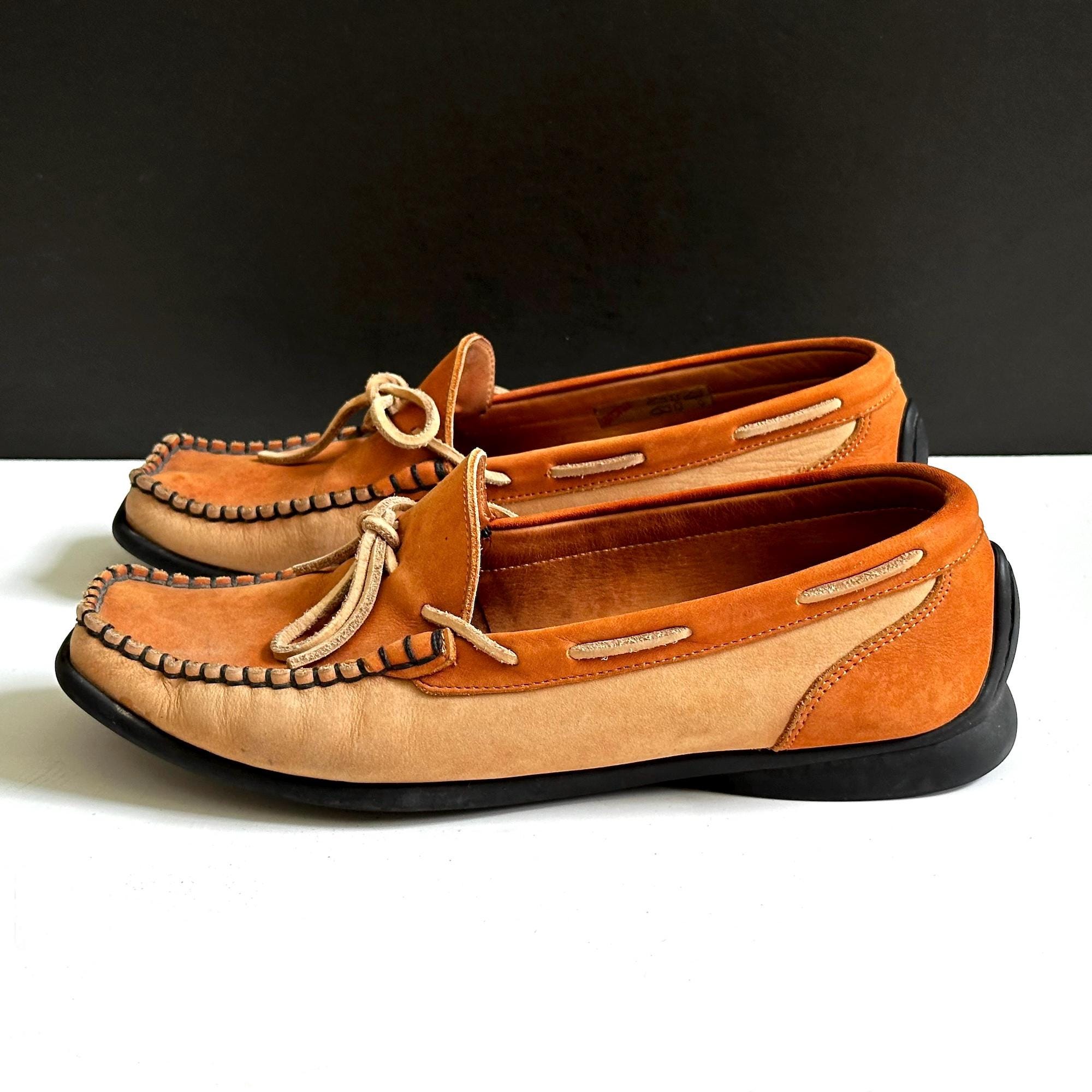 Arche Nubuck Leather Moccasins: Cognac Tan Loafers, Size 9 