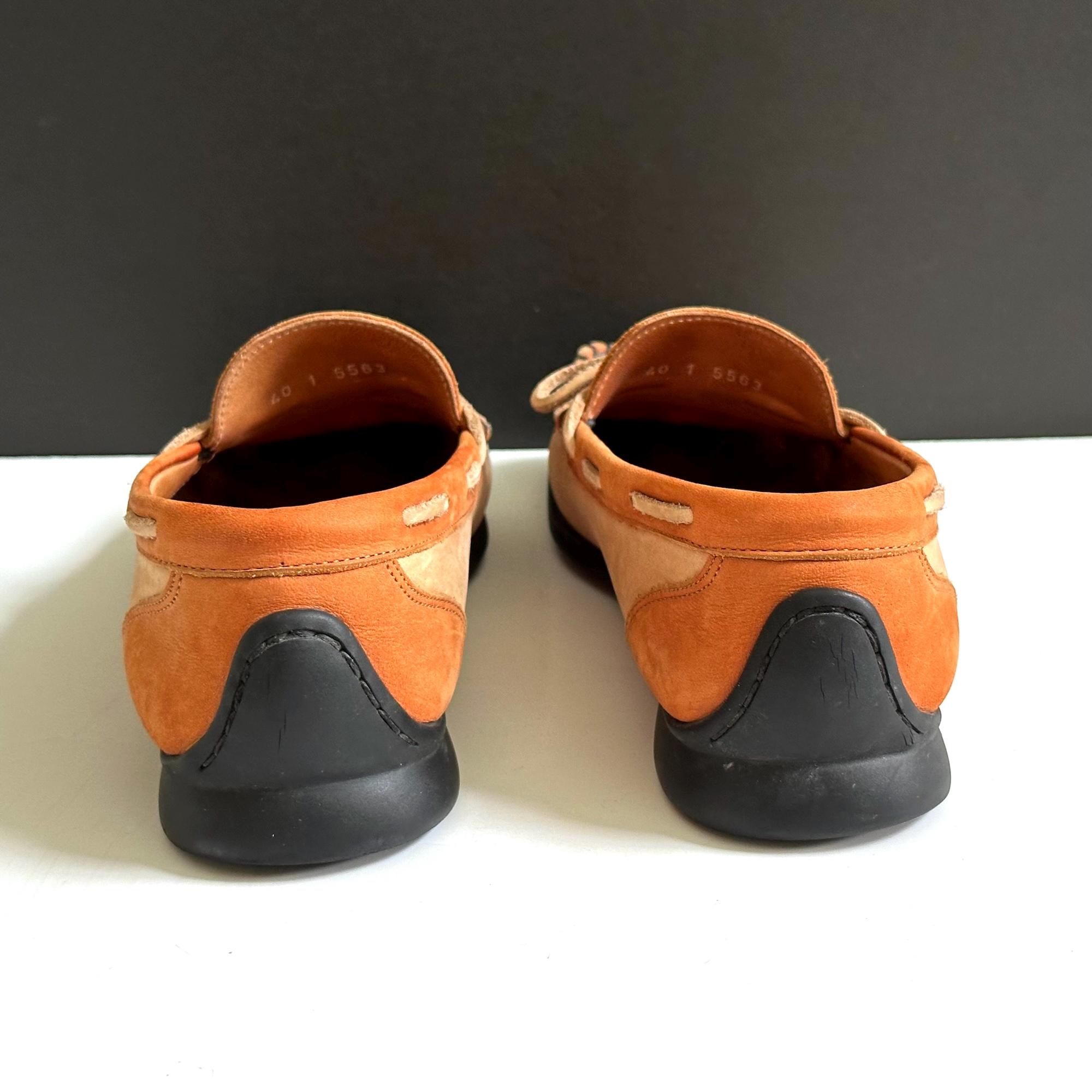 Arche Suede Slip-On Loafers in Cognac Arche Nubuck Leather Moccasins: Cognac Tan Loafers, Size 9  main image 2