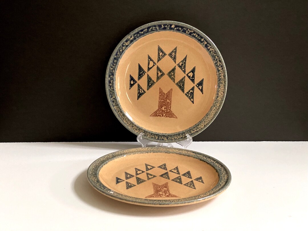 Pfaltzgraff America Dinner Plates, Set of 2, Tree Pattern, 10 Stoneware