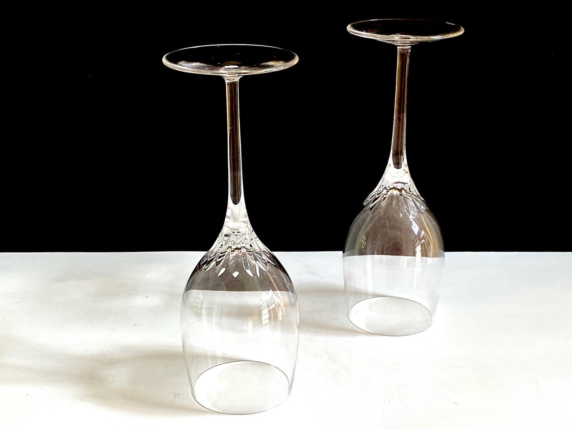 Vintage Rogaska Crystal Wine Glasses Set of 2 Vintage Etsy