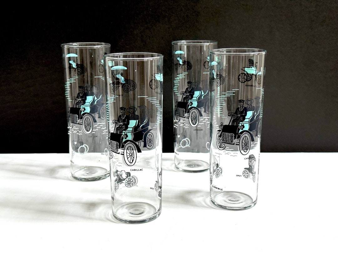 Libbey Tom Collins Glasses Set of 4 Classic Cars Straight Etsy