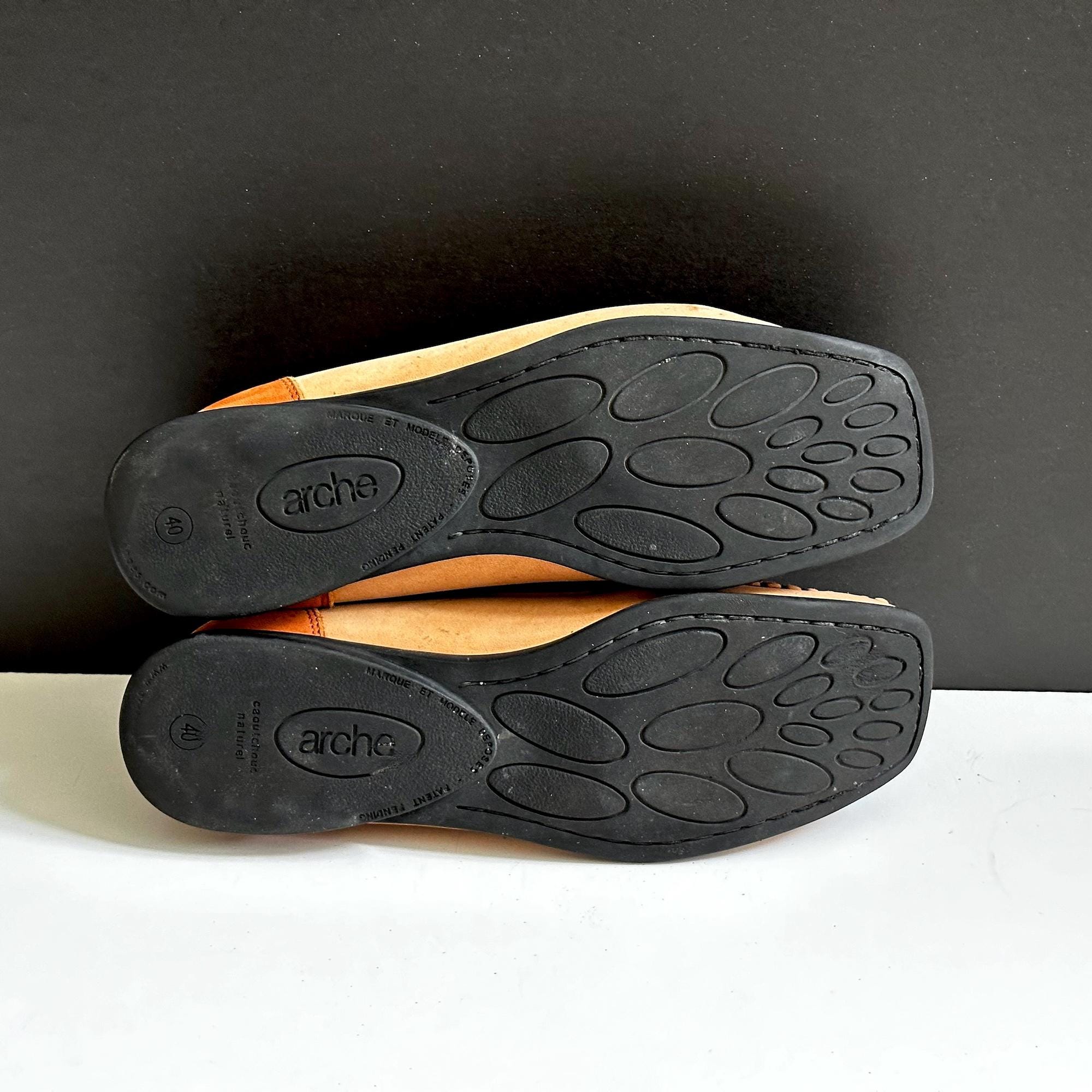 Arche Suede Slip-On Loafers in Cognac Arche Nubuck Leather Moccasins: Cognac Tan Loafers, Size 9  main image 3