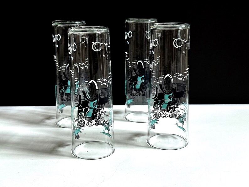 Libbey Tom Collins Glasses Set of 4 Classic Cars Straight Etsy