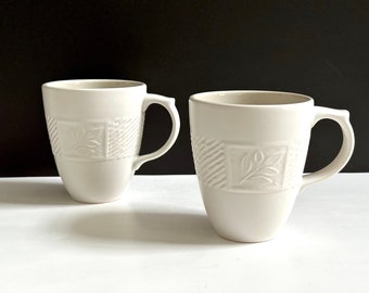 Cristal D'arques Bretagne Mugs, Set of 4, Crystal 11 Oz Coffee Mugs,  Vertical Cuts, Star Cut Base 