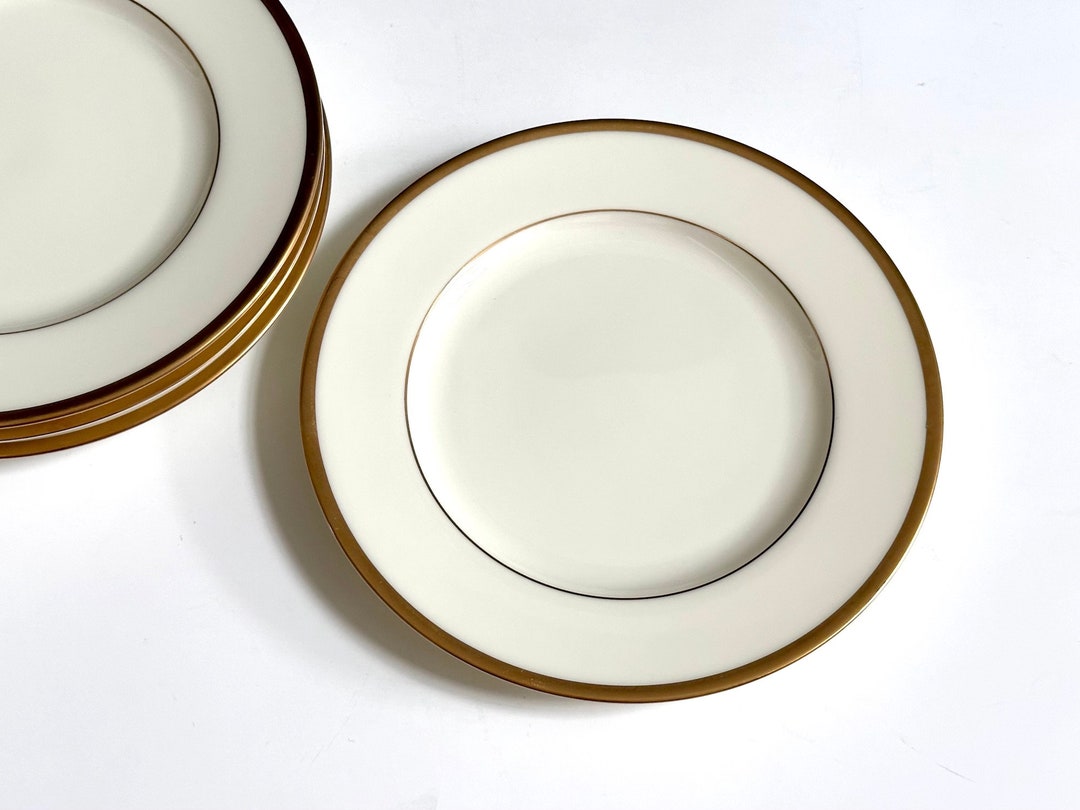 1990's Noritake Troy Bread & Butter Plates, Set of 4, Bone China, Cream