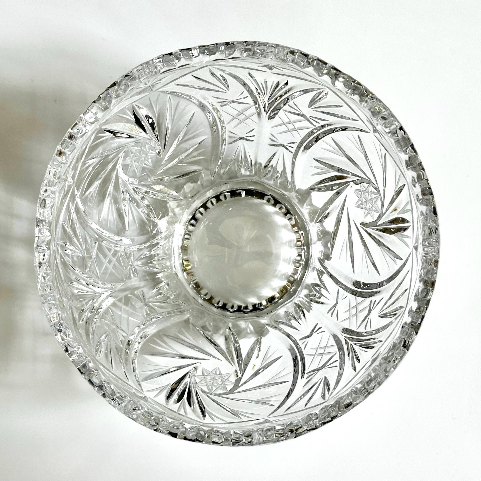 Lausitzer Crystal Bowl, Pinwheel, Cross Hatch & Fan Cut, Made in ...