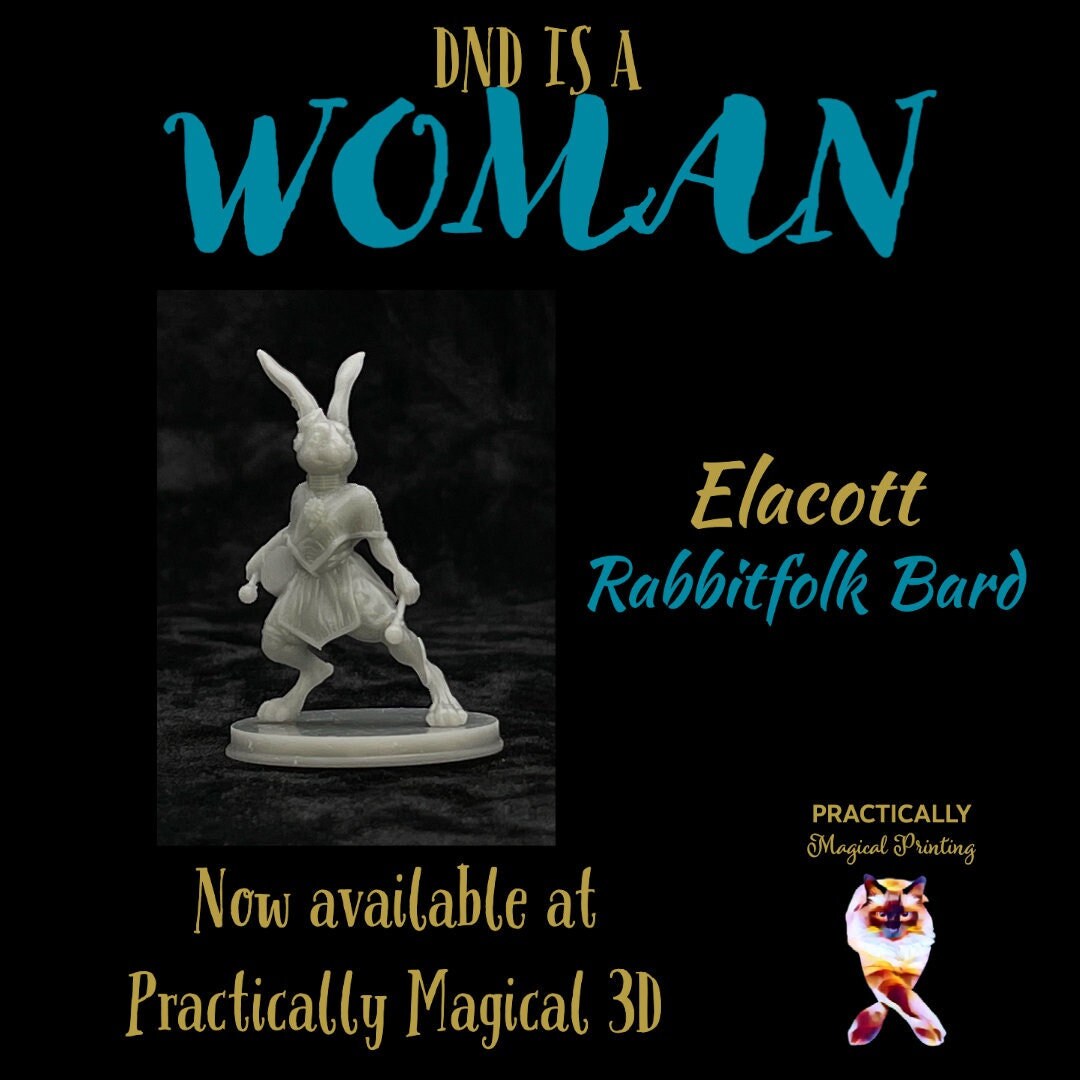 Dnd is a Woman - Elacott, Rabbitfolk Bard - Etsy