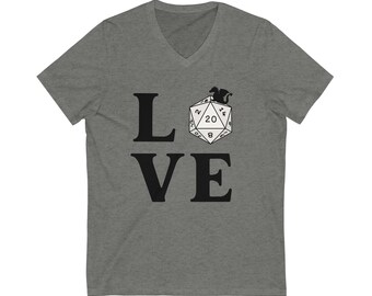 DnD Love Unisex Jersey Short Sleeve V-Neck Tee