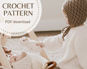 CROCHET PATTERN The Lattice Pixi Bonnet | digital PDF file | 7 sizes included