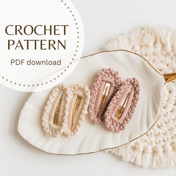 CROCHET PATTERN The Dahlia Hair Clip | digital PDF file | crochet snap clip pattern