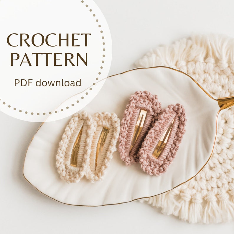 CROCHET PATTERN The Dahlia Hair Clip digital PDF file crochet snap clip pattern zdjęcie 1