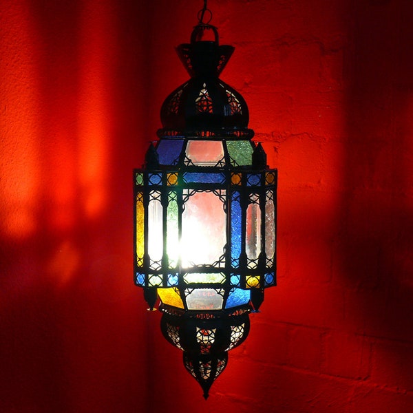 Lampe à suspension orientale en verre
