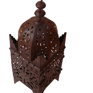 Moroccan lantern made of wrought iron Marrakesh hand forged 40 cm natural rust zdjęcie 1