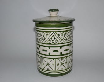 Moroccan Oriental Jar Ceramic Sugar Nuts Tea