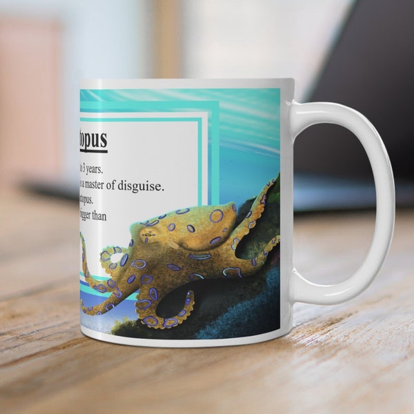 Blue Ringed Octopus Fun Fact Mug 11oz