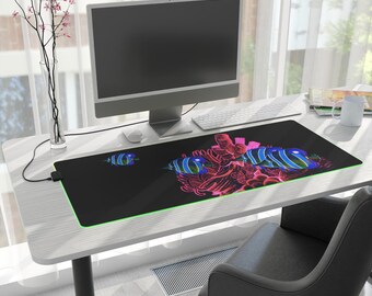Copperbanded Butterfly Fish Design LED Gaming Mouse Pad for Gamers, Desk Accessories, Office Decor, Desk Mat, Computer Accessories