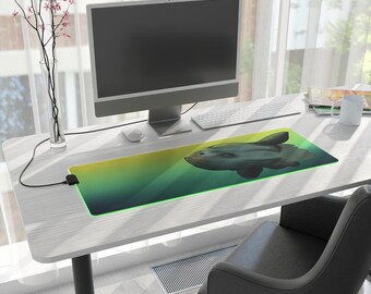 Ocean Sunfish LED Mouse Pad, Gaming Mouse Mat, Gaming Desk Accessory, Light Up Mouse Pad, Underwater Sea Creature Mousepad