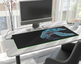 Sea Turtle LED Gaming Mouse Pad, RGB Underwater Desk Mat