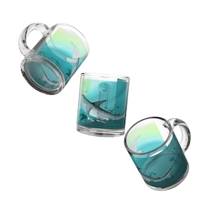 Shark Glass Mug, Nautical Beach Lover Gift, Unique Drinkware, Summer Vibes, Shark Lover Present, Ocean Theme Cup, Coastal Decor, Marine Life