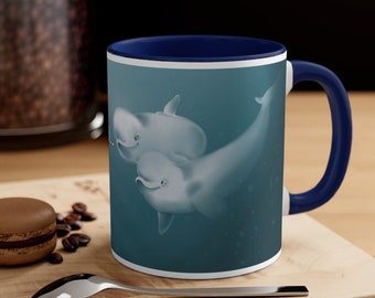 Beluga Whale Best Friend Mug, Wildlife Sealife Gift