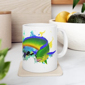 Colorful Abstract Mahi mahi Fish Ceramic Mug 11oz