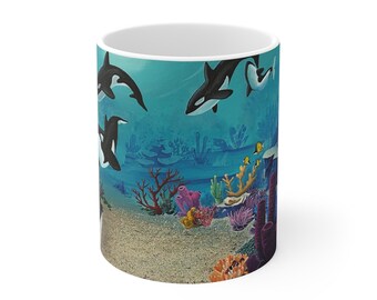 Open zee schilderij mok 11oz