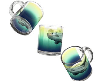Ocean Sunfish Glass Mug, Beach Decor Gift (10oz)