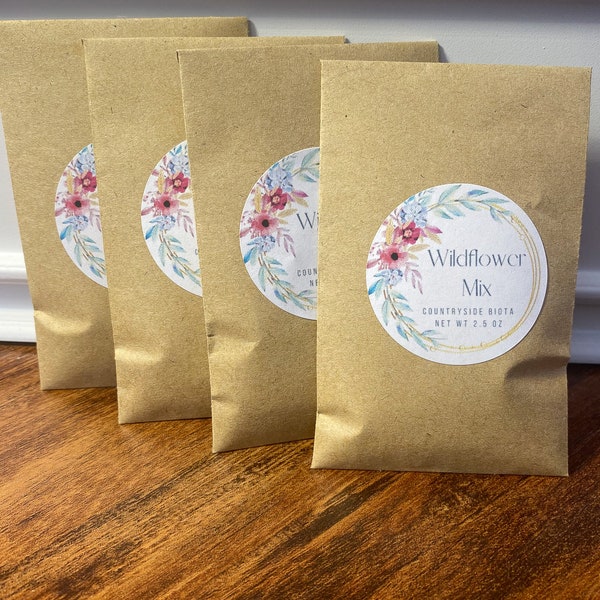 Wildflower Seed Mix Packet, Wedding Party Favors Seed Mix, Bridal Shower Party Favor, Garden Wildflower Seed Mix Packet, Personalized Seeds