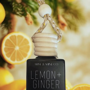 LEMON+GINGER Car Oil Diffuser/Zesty Sweet Creamy Lemon Ginger/ Clean Fragrance/ Essential oils/ Car / Christian products/ Spring