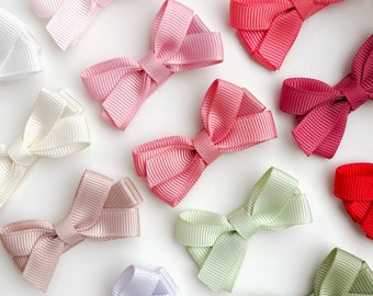 NEW STYLE Mini Bow Fringe Anti-Slip Clips | Baby Toddler Children Small Fully Lined Clips | Suitable for Fine Hair