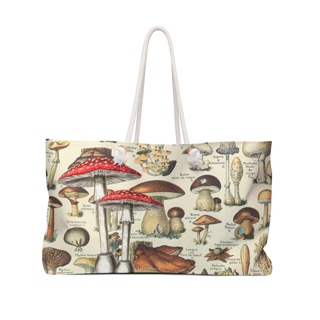 Weekender Bag Vintage Aesthetic Red Top Mushrooms With a Etsy