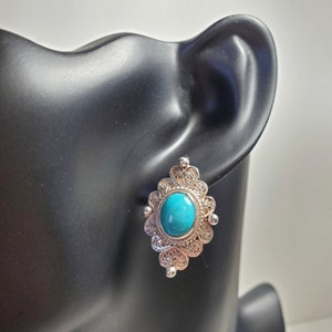 Sterling Silver Turquoise Earrings by Plum Traders - Vintage -Inventory from the 90&#39;s from our family store - Never Worn