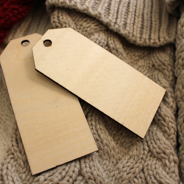 Unfinished Blank Wooden Stocking Tag