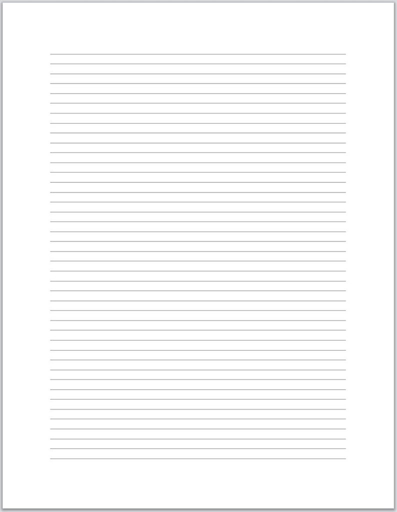 Lined Paper Single and Double Spaced Writing Paper PDF | Etsy
