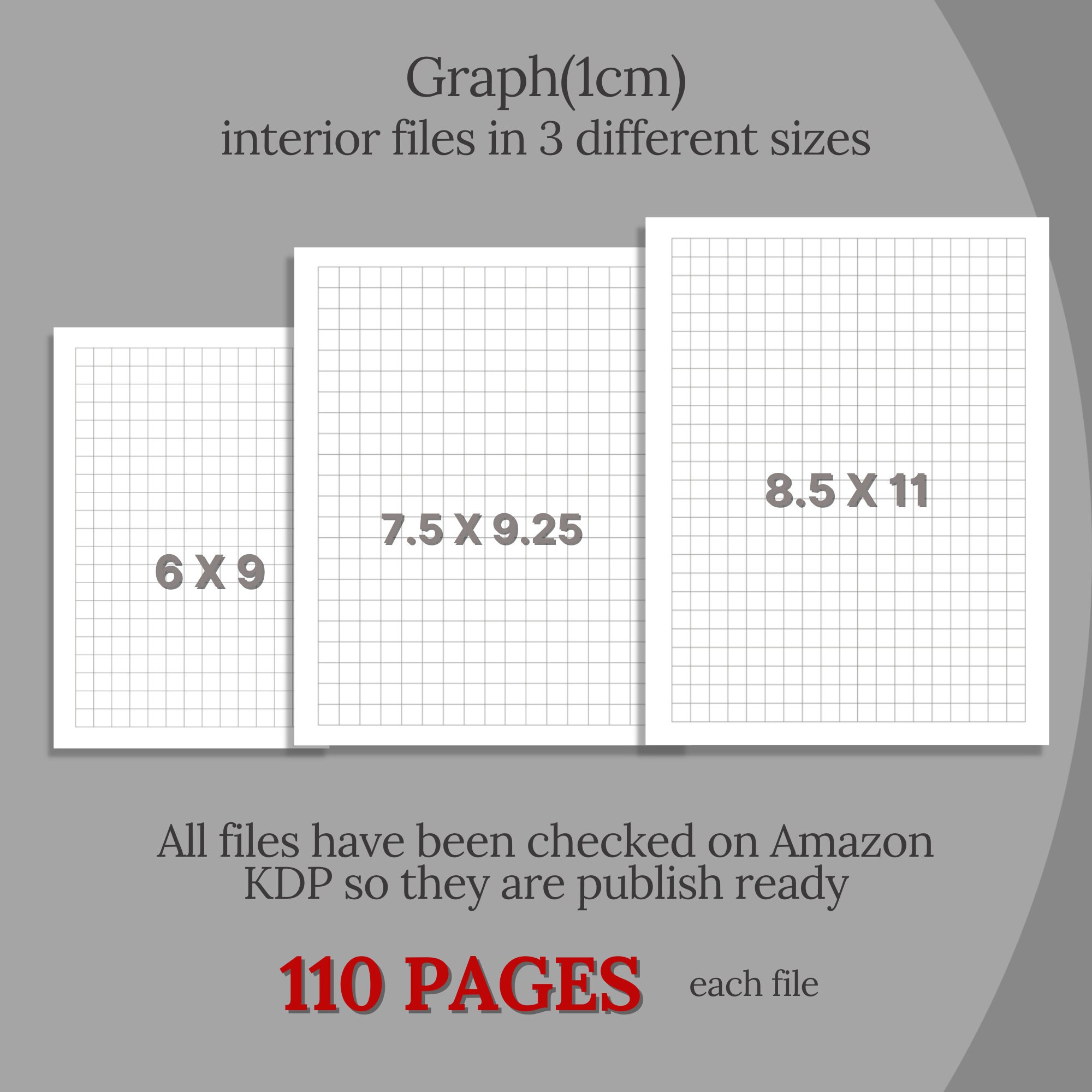 Graph Paper KDP Interiors Bundle Templates for Notebook, 3 Sizes 110 ...