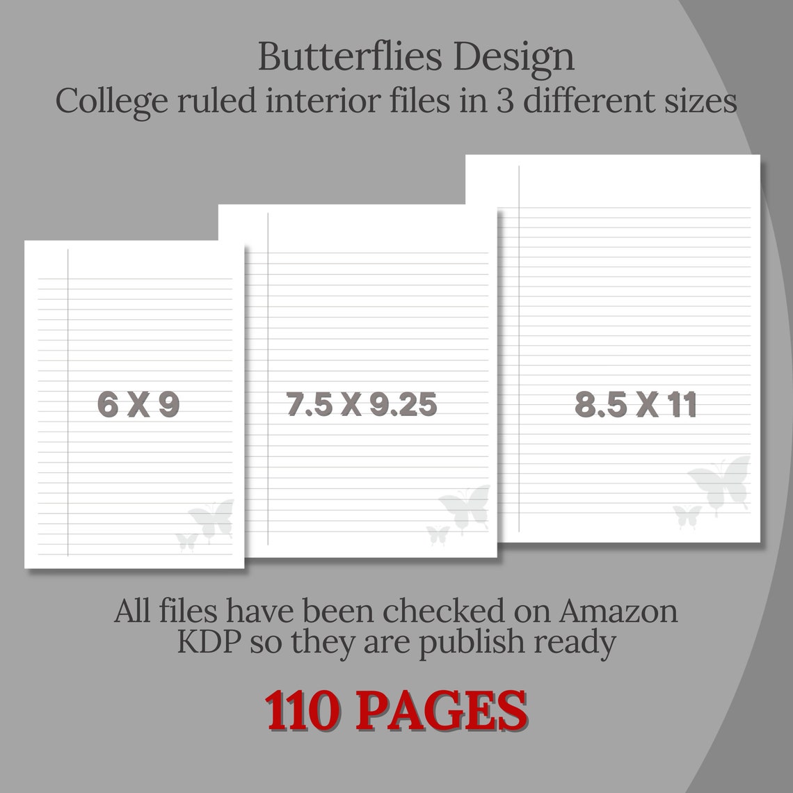 6 Amazon KDP Interiors Bundle Templates for Journal & Notebook, Low ...
