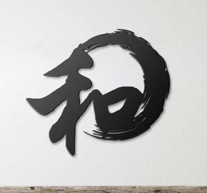 Metal Japanese Kanji Art, Kanji Peace Sign, Kanji Character, Asian Wire ...