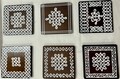 Beautiful (Set of 2) 4x4 wooden kolam coaster/diya coaster with lovely kolam/rangoli/muggu design/ return gift