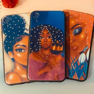 Melanin Queen iPhone cases | iphone XR case | iphone 11 case | iphone 12/12 Pro | Mother and Baby | Afro Girl | African girl | Black Girl
