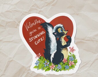 Valentine's Day Magnet, Cute Skunk Magnet, 3" Refrigerator Magnet, Funny Valentine Gift